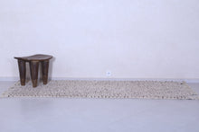 Custom dotted wool runner rug - Neutral cream & deep brown