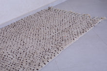 Custom dotted wool runner rug - Neutral cream & deep brown
