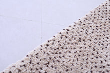Custom dotted wool runner rug - Neutral cream & deep brown