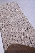 Custom dotted wool runner rug - Neutral cream & deep brown