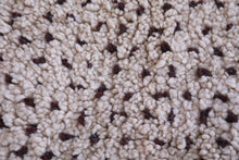 Custom dotted wool runner rug - Neutral cream & deep brown