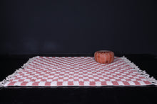 Moroccan Checkered rug - Pink checkered rug - Wool rug