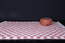 Moroccan Checkered rug - Pink checkered rug - Wool rug