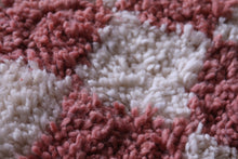 Moroccan Checkered rug - Pink checkered rug - Wool rug