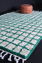 Moroccan green rug - Green squares - Custom rug