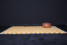 Yellow Checkered rug - Moroccan rug - Wool rug