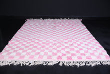 Pink Checkered rug - Moroccan checkered rug - Berber rug