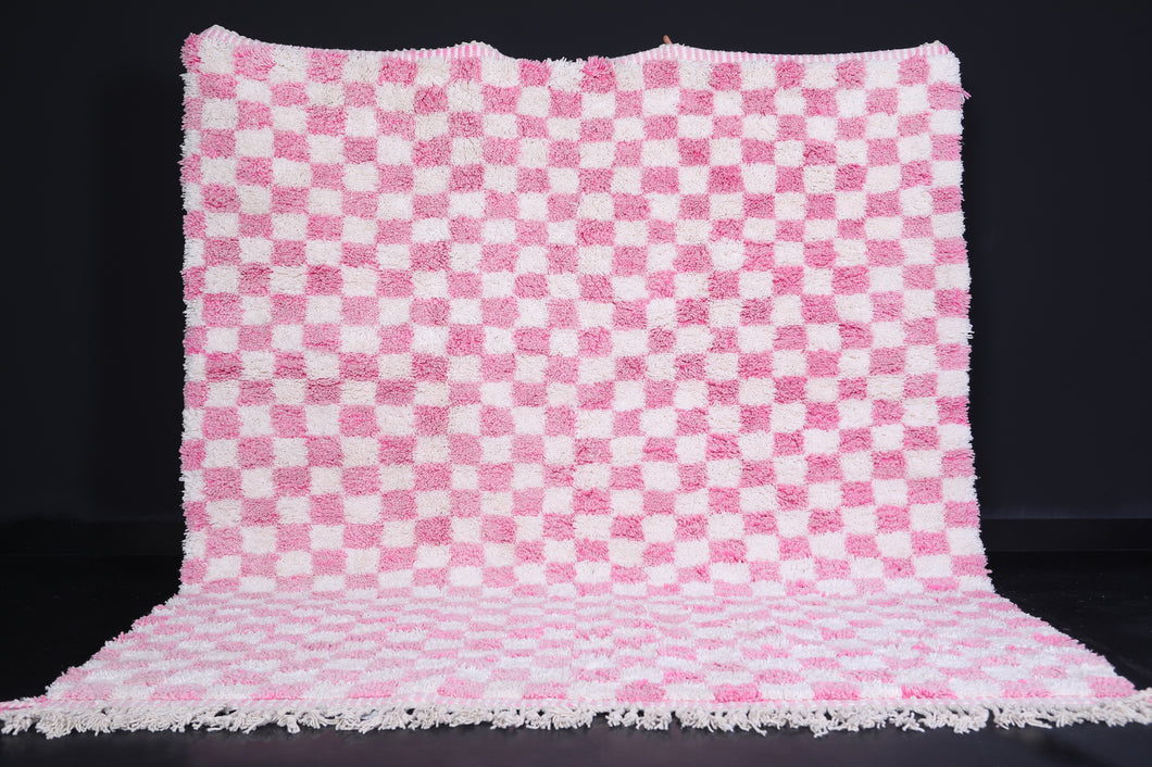 Pink Checkered rug - Moroccan checkered rug - Berber rug