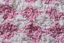 Pink Checkered rug - Moroccan checkered rug - Berber rug