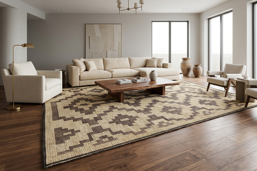 Tuareg mat rug - Handwoven tribal design - 10.2 ft X 16.5 ft