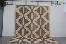 Large Tuareg Rug 10.3 x 15 ft – Handwoven Beige Brown Geometric Desert Mat