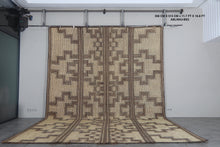 Extra Large Tuareg Rug 11.7 x 16.8 ft – Handwoven Beige Brown Geometric Tribal Mat