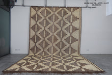 Extra Large Tuareg Rug 9.7 x 16.3 ft – Handwoven Geometric Desert Mat in Natural Reed and Leather