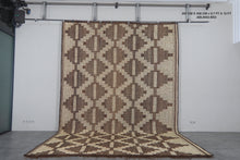 Extra Large Tuareg Rug 9.7 x 15 ft – Handwoven Geometric Desert Mat in Natural Reed and Leather
