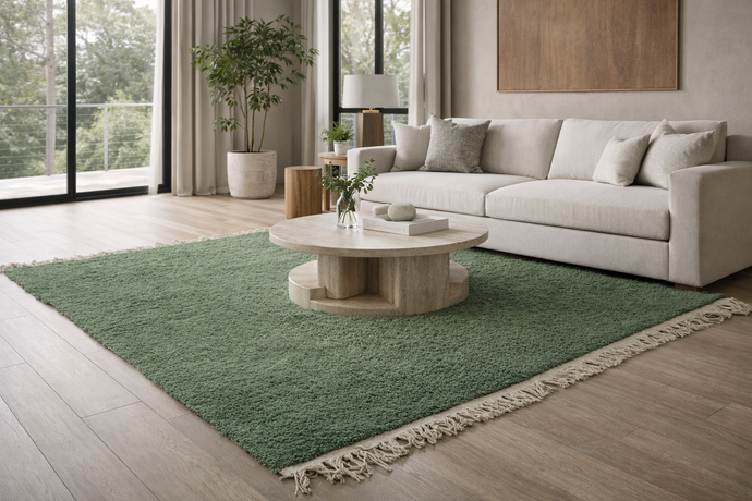 Handmade Moroccan Rug - Green Custom Area Rug