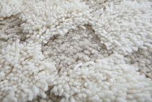Custom cream & beige checkered rug - Moroccan runner rug
