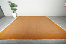 Orange minimalist Moroccan rug - Custom size