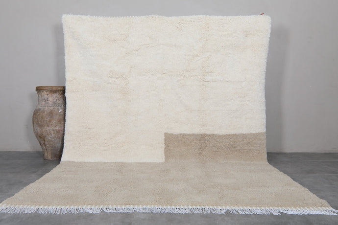 Neutral Two-Tone Wool Rug - Minimalist Beige and Cream