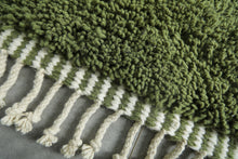 Green Moroccan rug with white checkered design - Custom size