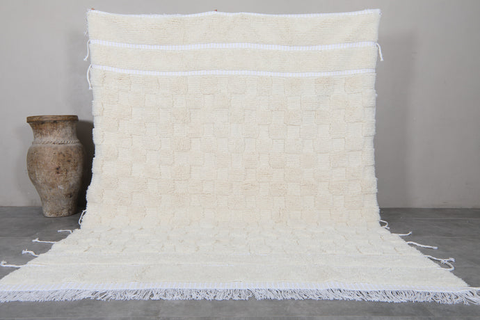 Handmade Moroccan Rug - Ivory Textured Custom Area Rug