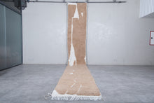 Custom Moroccan runner rug - Beige and white wool rug