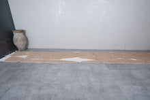 Custom Moroccan runner rug - Beige and white wool rug