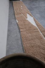 Custom Moroccan runner rug - Beige and white wool rug
