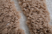 Custom Moroccan runner rug - Beige and white wool rug