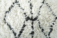 White beni ourain rug with black geometric design - Custom size