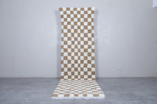 Beige & cream checkered custom Moroccan rug - Elegant and versatile