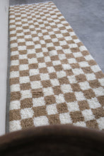 Beige & cream checkered custom Moroccan rug - Elegant and versatile