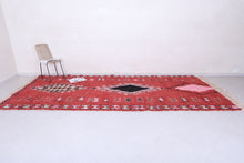 Custom Moroccan runner rug - Burnt red with pink & black tribal motifs