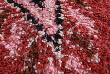 Custom Moroccan runner rug - Burnt red with pink & black tribal motifs