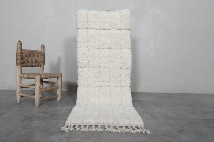 Custom luxury wool runner rug - Minimalist cream