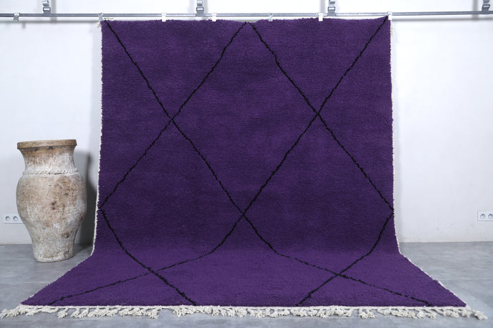 Dark Purple Moroccan Berber Rug - Handmade Wool Carpet