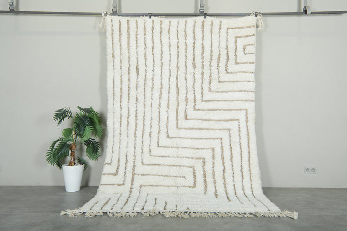 Beautiful Moroccan rug - Handmade wool rug - Geometric Maze in Natural Wool