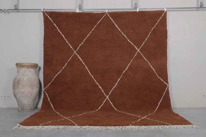 Handmade Moroccan Berber Rug - Brown Custom Area Carpet