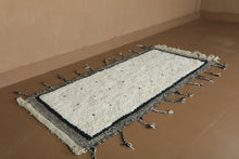 Creamy Moroccan rug with black patterns – Custom handmade