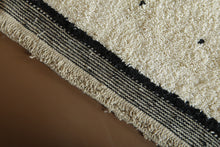 Creamy Moroccan rug with black patterns – Custom handmade