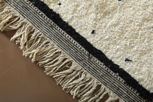 Creamy Moroccan rug with black patterns – Custom handmade