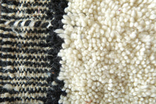 Creamy Moroccan rug with black patterns – Custom handmade
