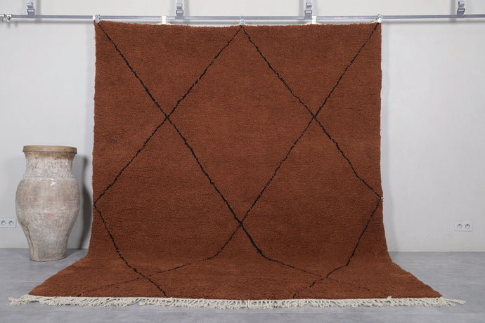 Handcrafted Berber Rug - Chocolate Brown Moroccan Area Carpet