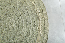 Round Moroccan Straw Rug – Handmade Palm Leaf Mat – Natural Boho Woven Floor Decor
