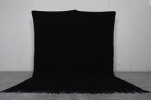 Handmade Moroccan Black Wool Rug – Custom Beni Ourain Berber Carpet