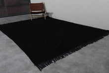 Handmade Moroccan Black Wool Rug – Custom Beni Ourain Berber Carpet