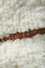 Custom Beni Ourain Rug – White Wool with Terracotta Geometric Lines