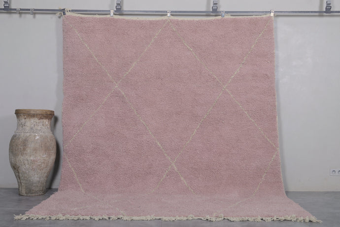 Blush Pink Moroccan Rug – Hand-Knotted Wool Berber Carpet