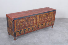 Vintage Moroccan chest  H 21.6 INCHES X W 50.7 INCHES X D 13.3 INCHES