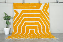 Yellow Hand Knotted Moroccan Rug - Custom Wool Rug | Bold Design