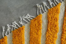Yellow Hand Knotted Moroccan Rug - Custom Wool Rug | Bold Design
